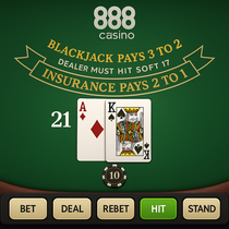 888Casino - Blackjack - Klasiskās Galda Spēles ar Stratēģiju